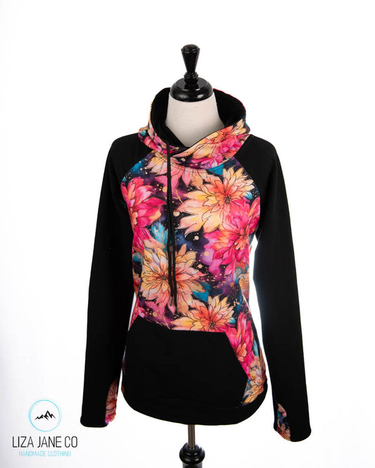 Grungy Dahlia and black on sleeves {Made to Order}
