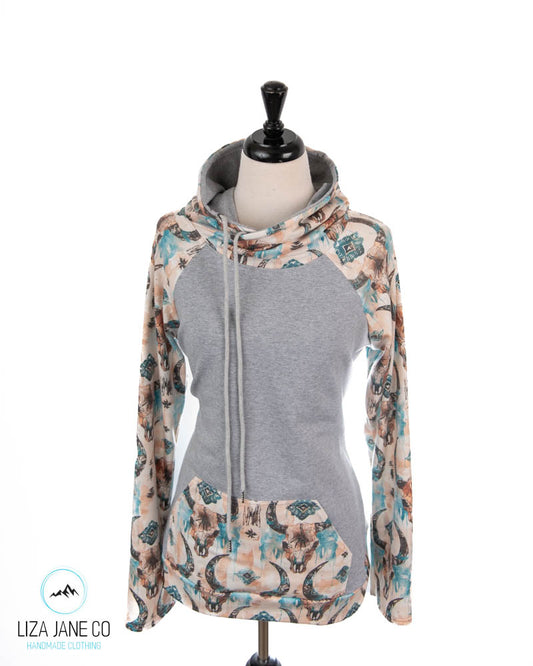Turquoise Skulls and Grey on body {Made to Order}