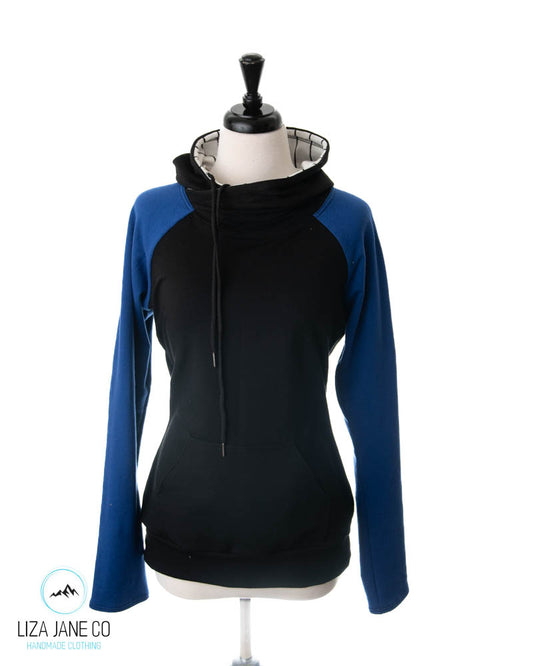 Women's Hoodie | Royal Blue and Black {Medium}