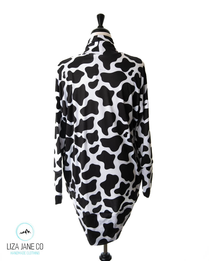 Women's Cocoon Cardigan | Cow Print