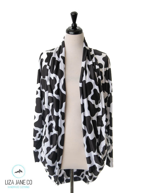Women's Cocoon Cardigan | Cow Print