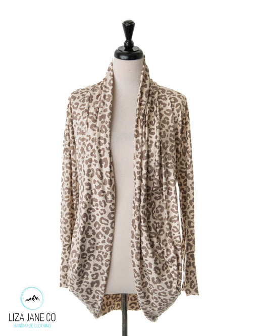 Women's Cocoon Cardigan | Leopard on Cream