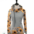 Vibrant Embroidered Sunflower and Grey on Body