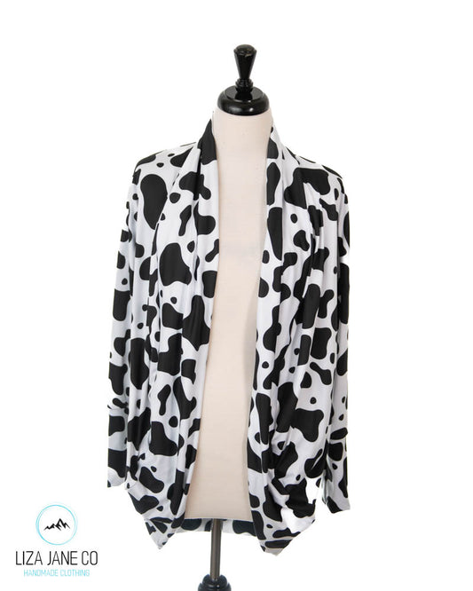 Women's Cocoon Cardigan | Cow Print 2.0