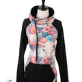 Skull on bright dripping floral and Black on Sleeves
