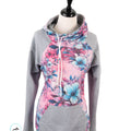 Pink/Aqua Floral and Grey on Sleeves