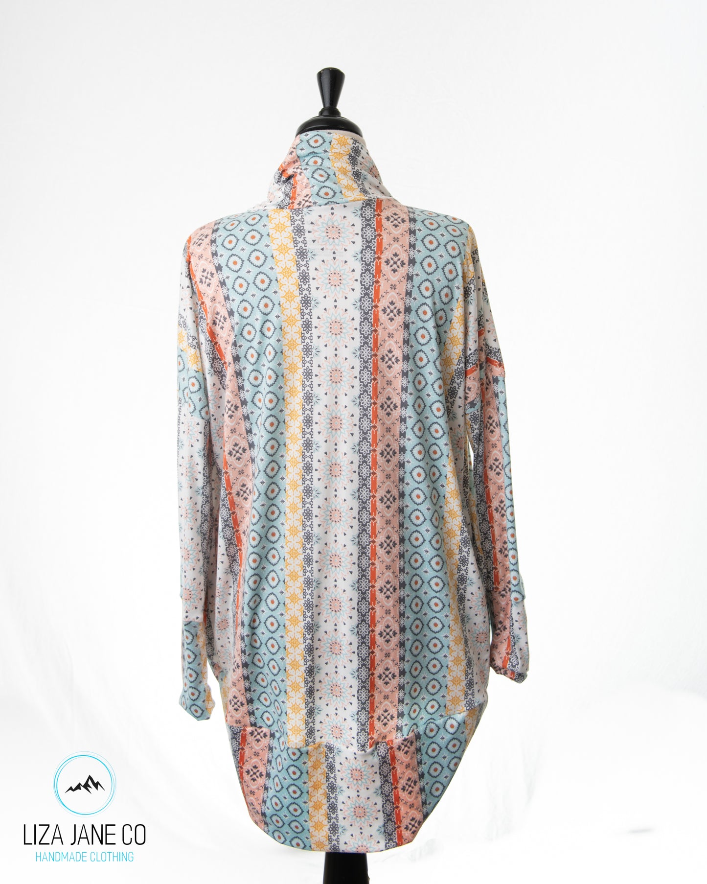 Women's Cocoon Cardigan | Vertical striped Pastel Boho