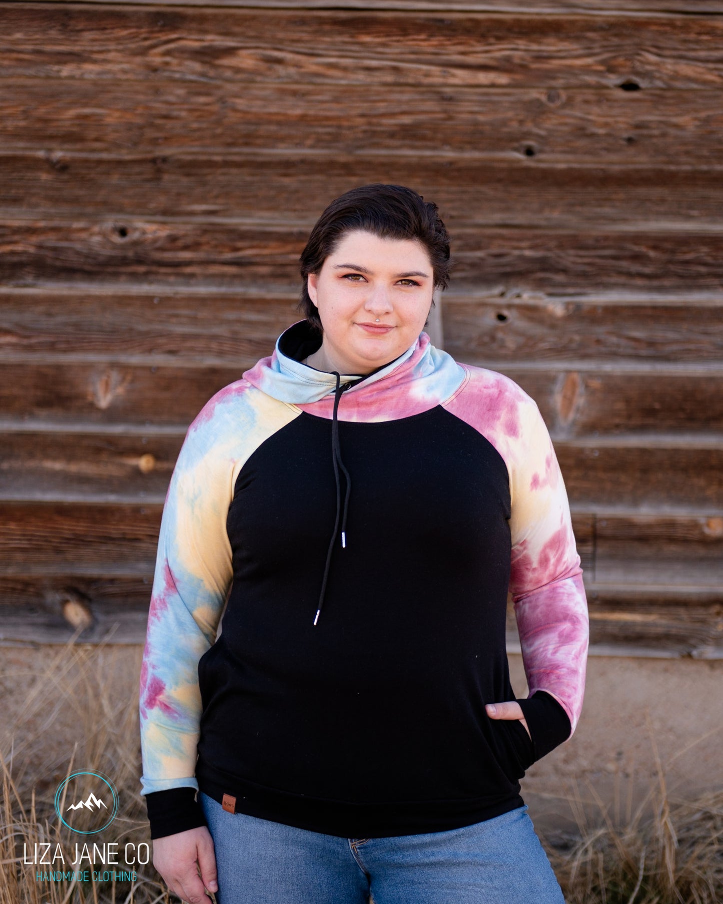 Women's Hoodie | Tie-Dye and Heather Grey {3XL}