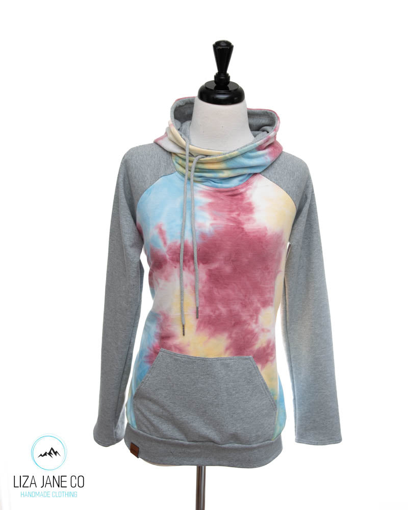 Women's Hoodie | Tie-Dye and Heather Grey {3XL}