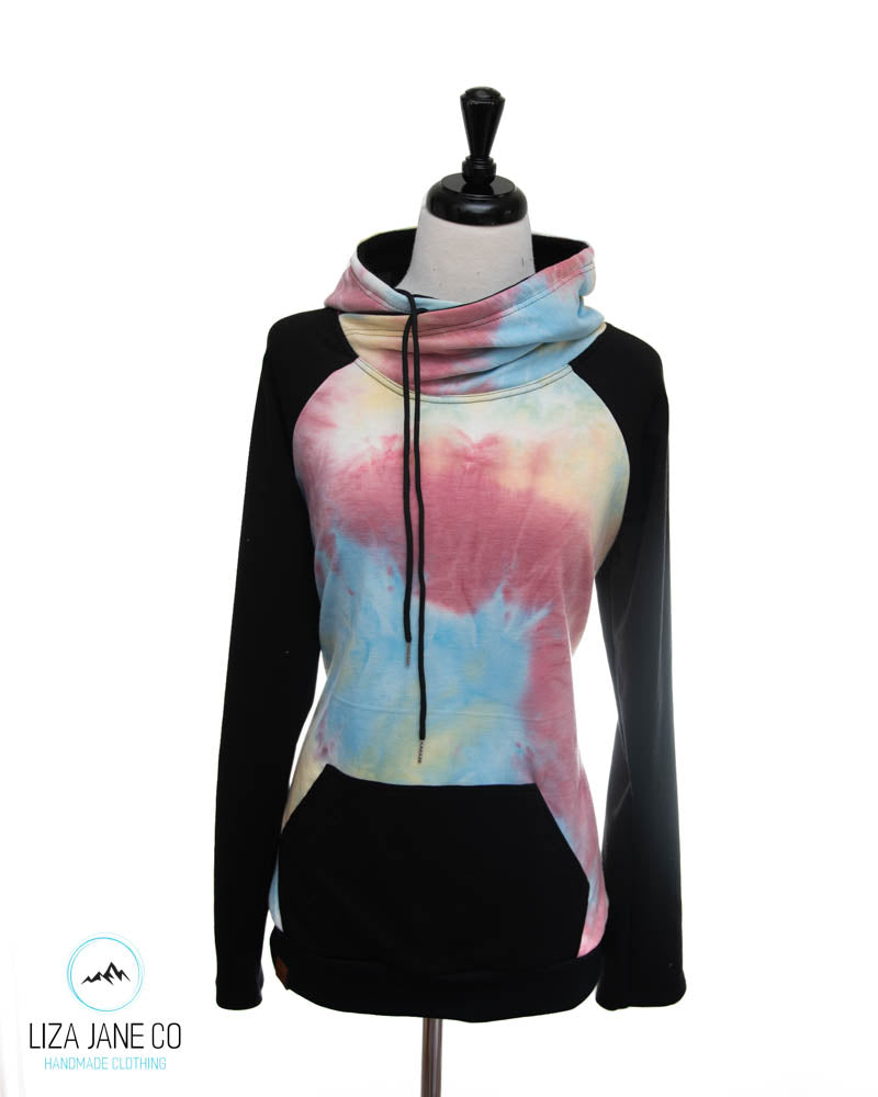 Women's Hoodie | Tie-Dye and Black {X-Large}