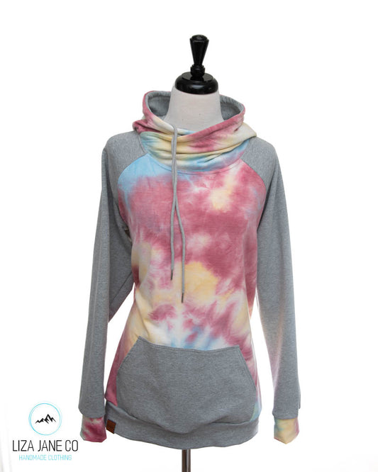 Women's Hoodie | Tie-Dye and Heather Grey {XX-Large}