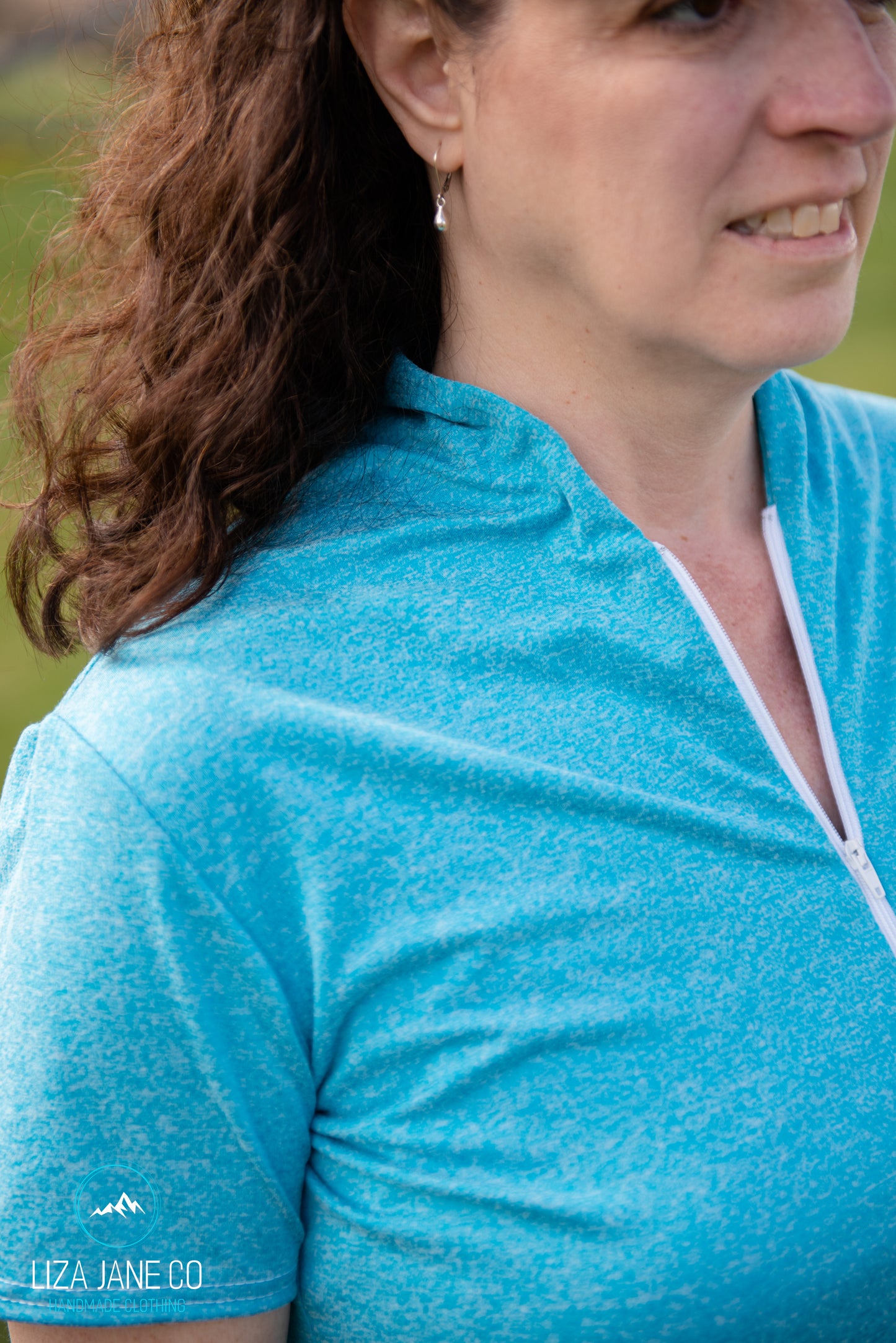 Hot Pink 3/4 zip Women's Golf Shirt - Short sleeve