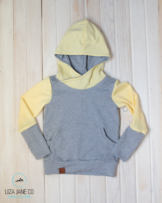 Grow with Me Hoodie | Light Yellow and Grey {3-6 Year}