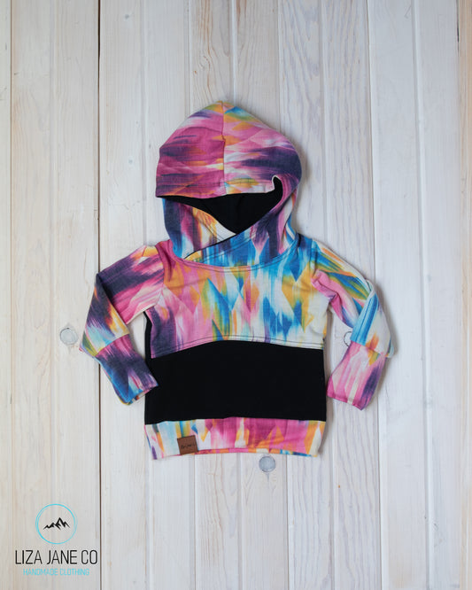 Grow with Me Hoodie | Rainbow Geo and Black {3-12 month}