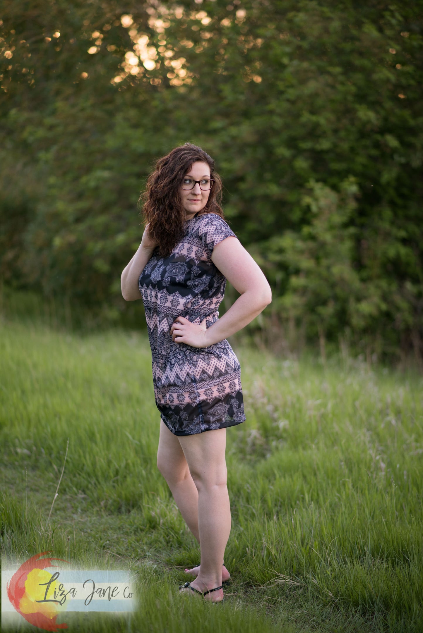 Women's Swimsuit Cover up | Pink and Blue Mesh Dress {Large}