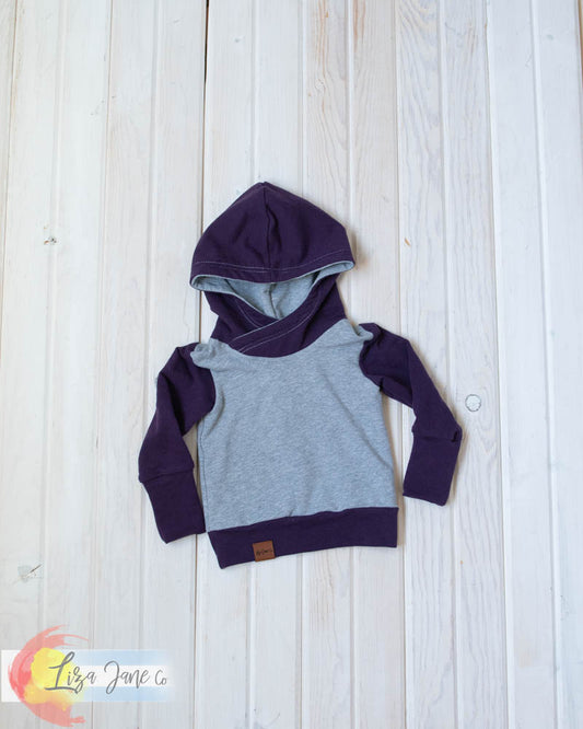Grow with Me Hoodie | Purple and Black {3-12 Month}