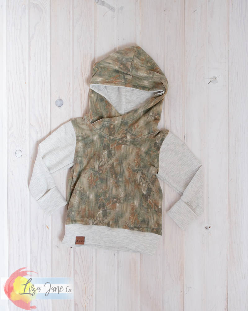 Grow with Me Hoodie | Hunting Camo & Oatmeal {1-3 Year}