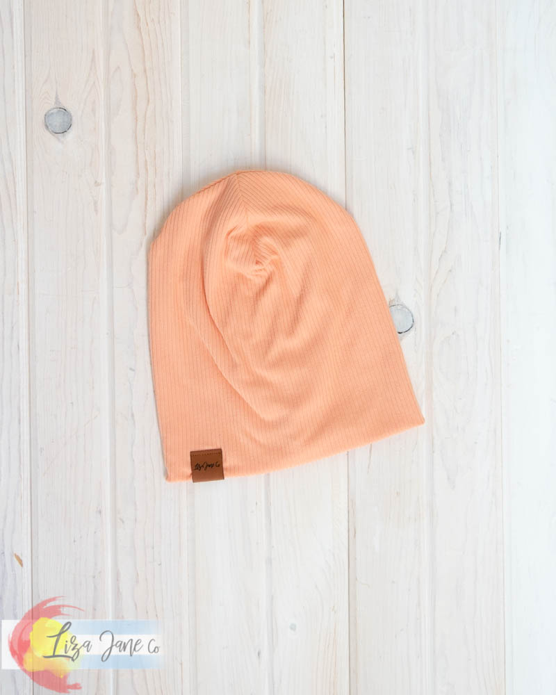 Slouchy Beanie - Cantaloupe Ribbed
