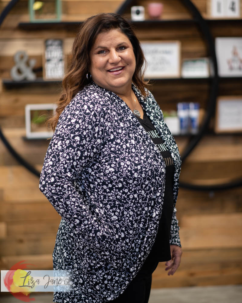 Women's Cocoon Cardigan | White Vines on Navy {X-Large}