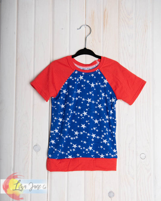 Kids Raglan | Short Sleeve | 3T Patriotic (Stars)