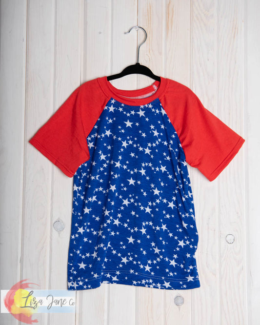 Kids Raglan | Short Sleeve | Patriotic (Stars)