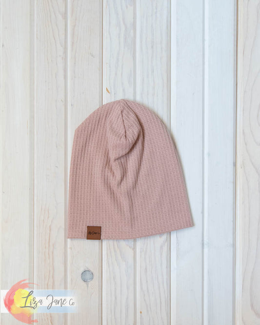 Slouchy Beanie - Rose Waffle