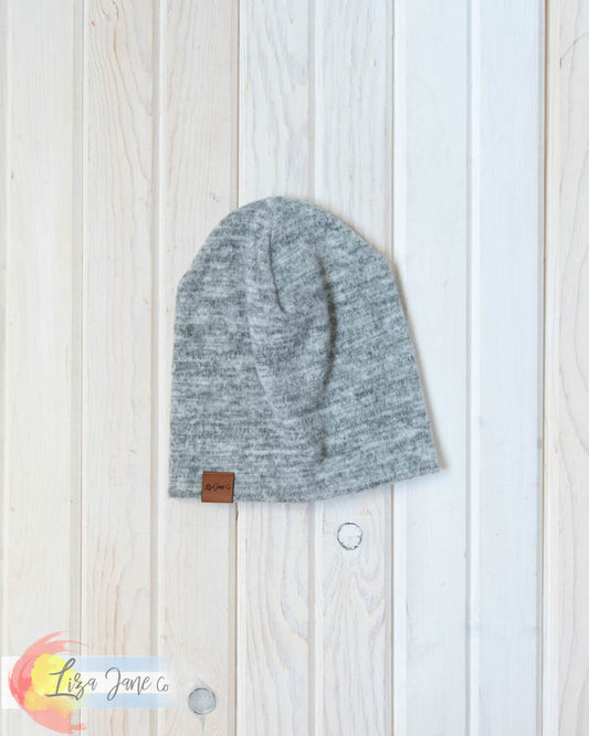 Slouchy Beanie - Heather Grey Sweater