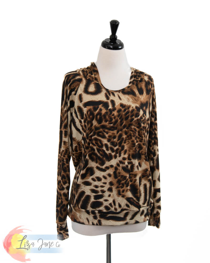Women's Seaside Hoodie | Leopard Print {X-Large}