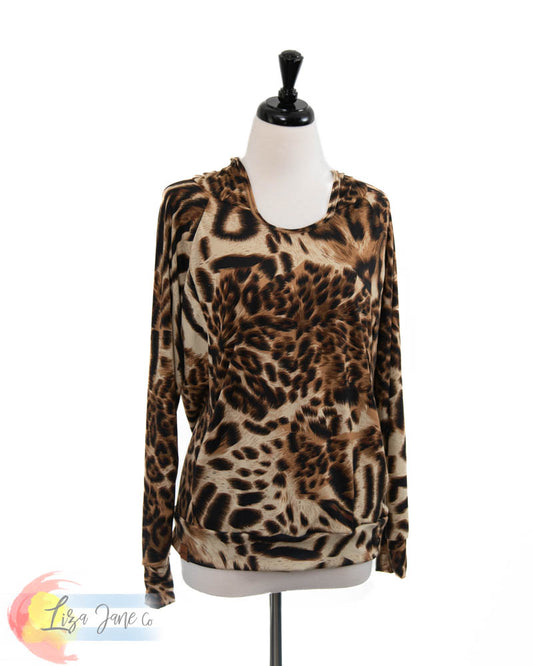 Women's Seaside Hoodie | Leopard Print {X-Large}