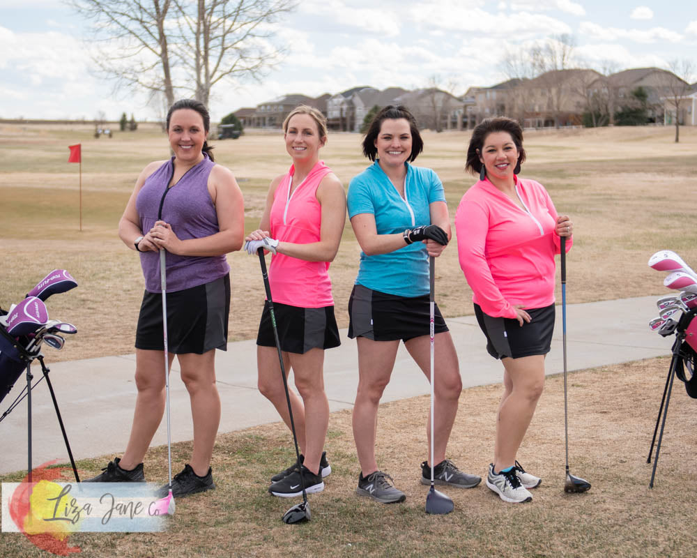 3/4 zip Women's Golf Shirt - Pink Long Sleeve {Large}