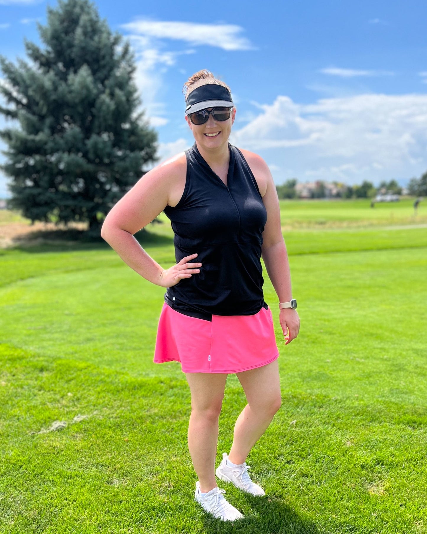 Hot Pink - Flare Golf Skort