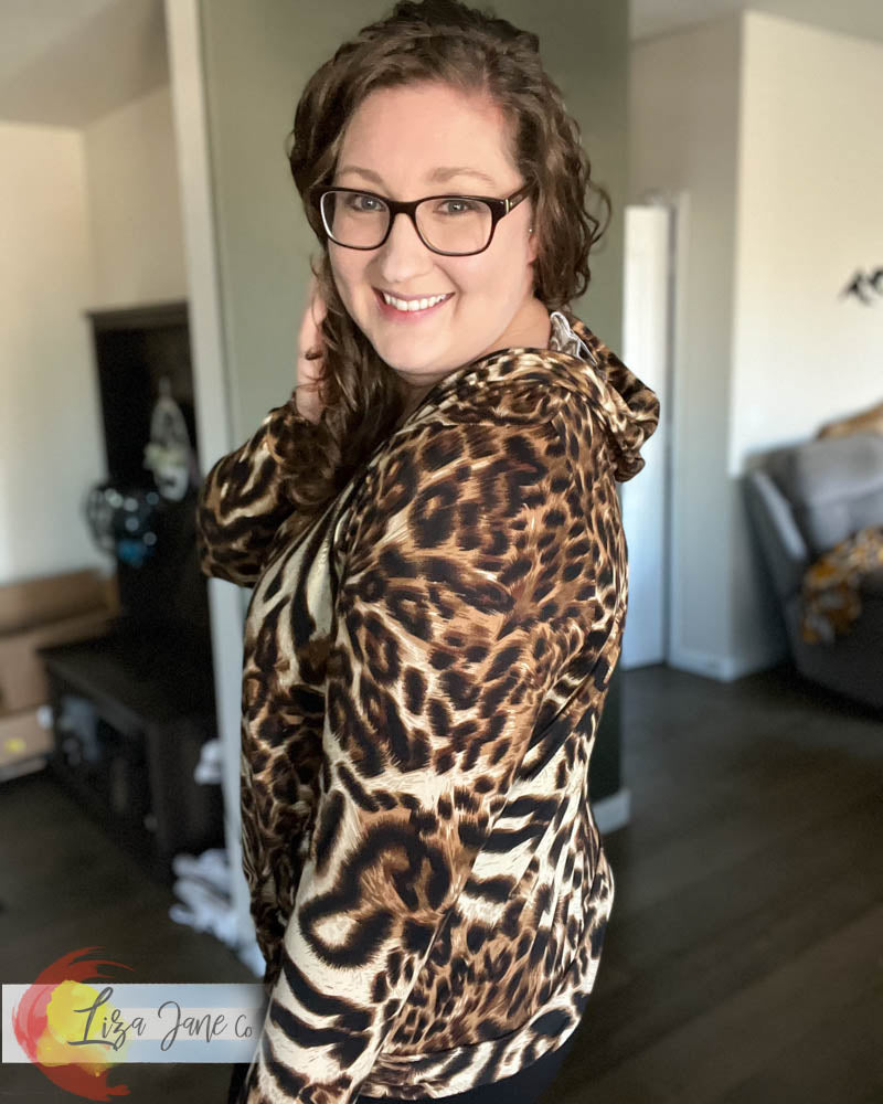 Women's Seaside Hoodie | Leopard Print {X-Large}