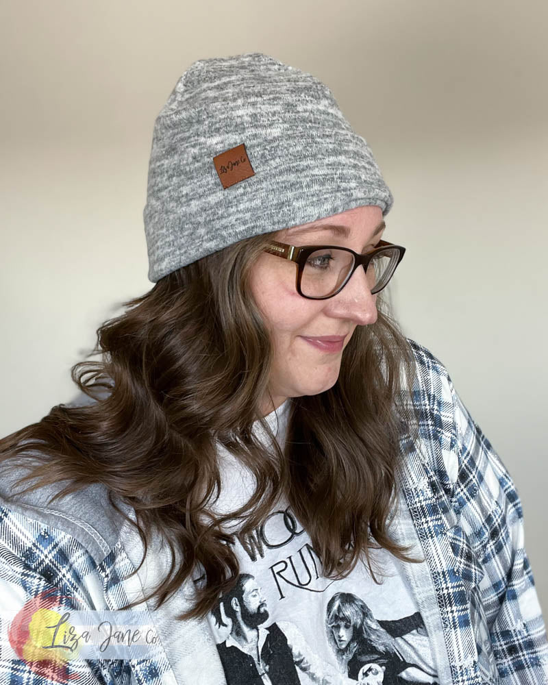Slouchy Beanie - Heather Grey Sweater