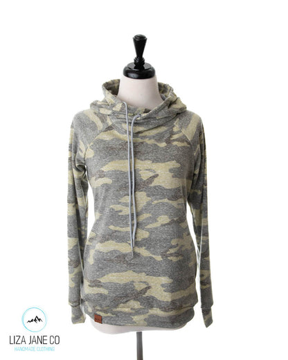 Women's Hoodie | Triblend Green Camo