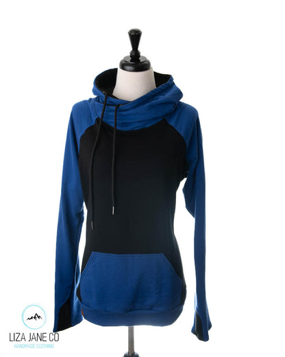 Women's Hoodie | Royal Blue and Black {X-Large}