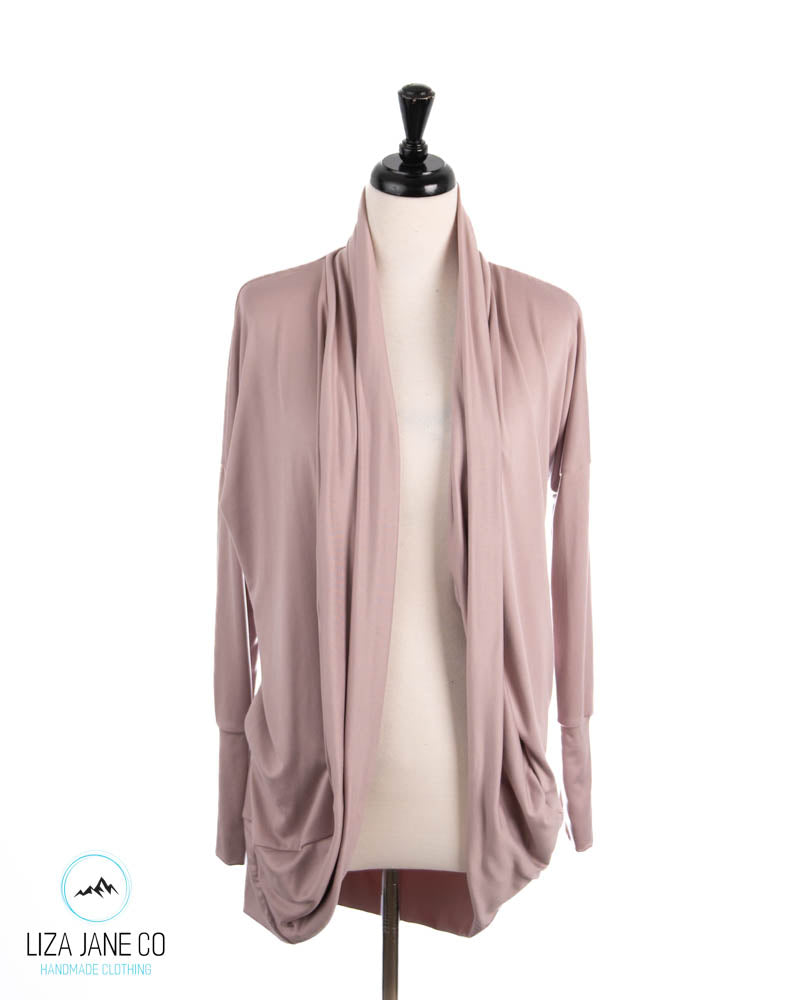 Women's Cocoon Cardigan | Light Mauve