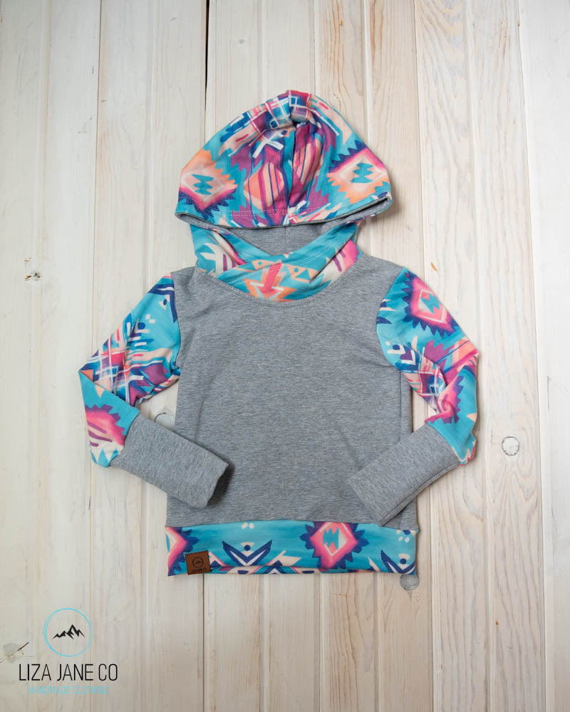 Grow with Me Hoodie | Neon Tribal & Grey Body