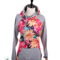 Grungy Dahlia and grey on Sleeves