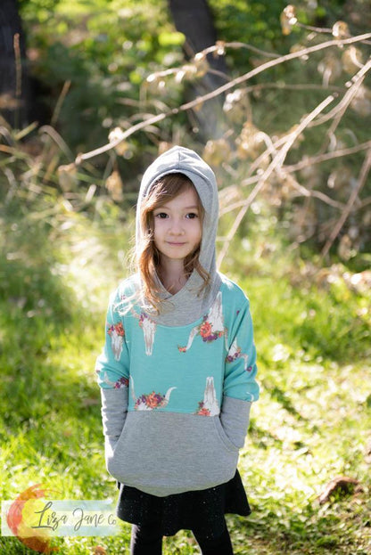 Grow with Me Hoodie | Olive Green and Grey {3-6 Year}