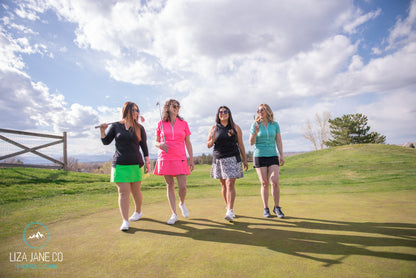 Mint 3/4 zip Women's Golf Shirt - Short sleeve