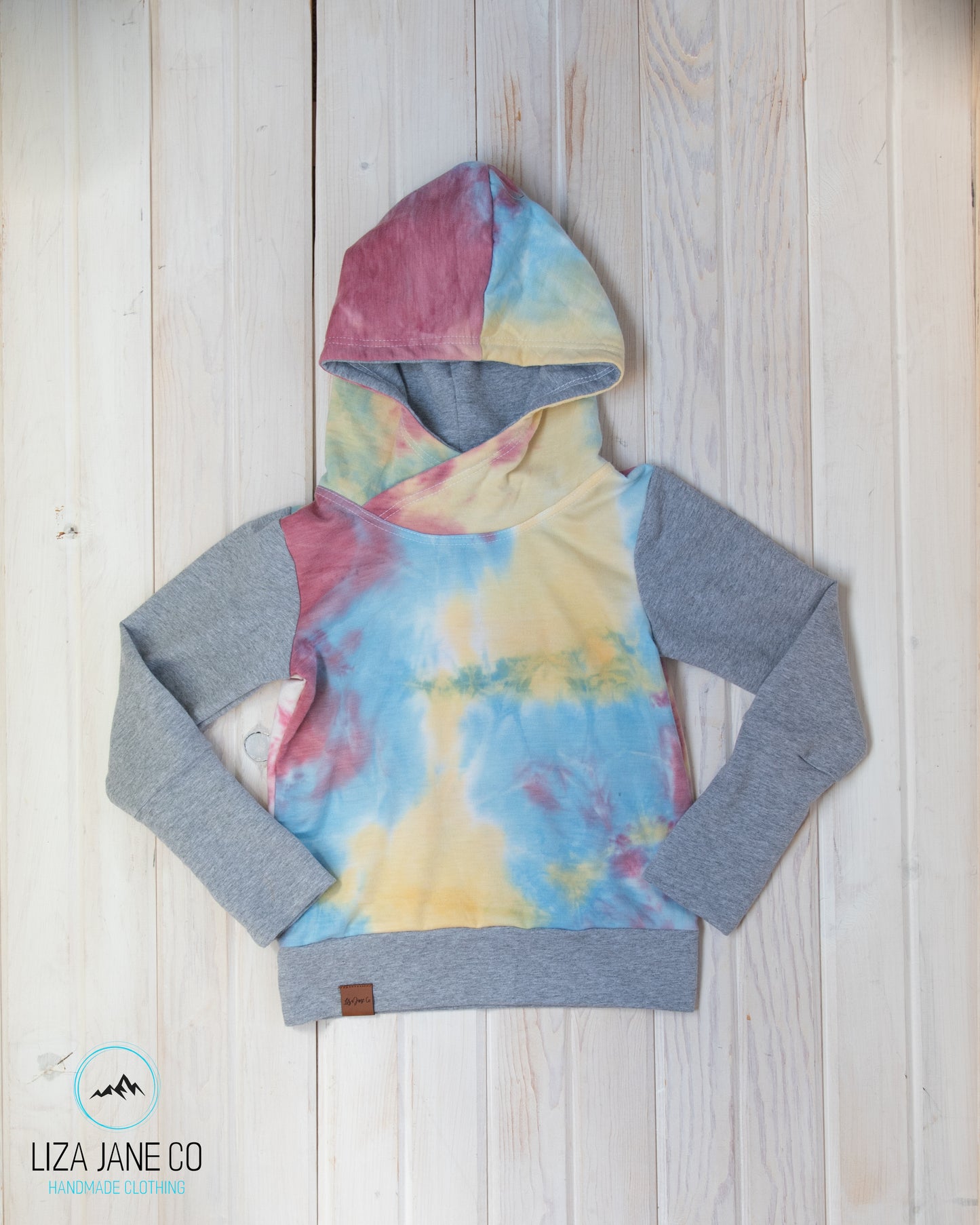 Grow with Me Hoodie | Tie-Dye and Grey {3-6 Year}