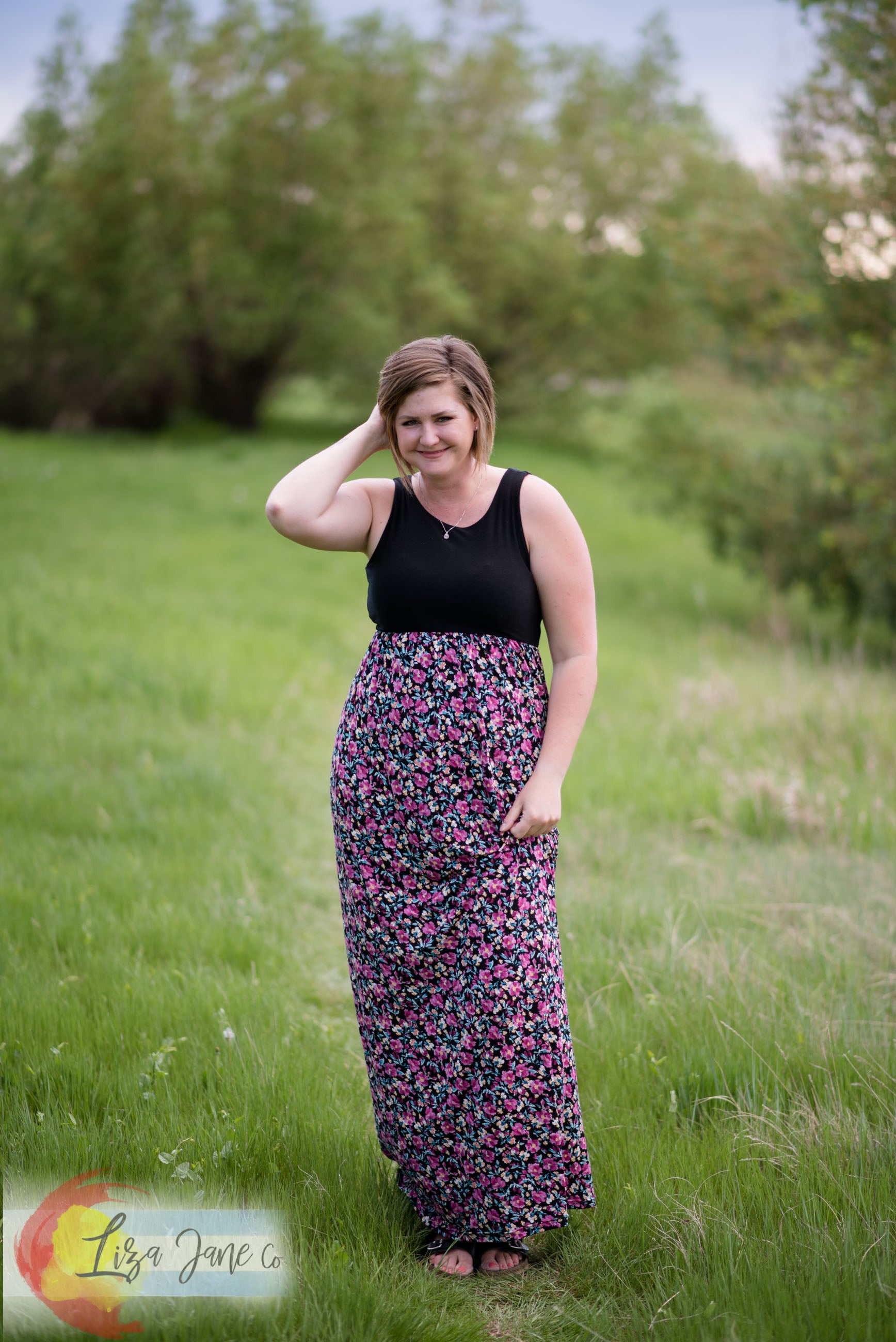 Black Floral Tank Dress