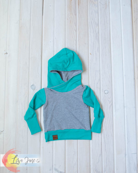 Grow with Me Hoodie | Mint and Grey {3-12 Month}