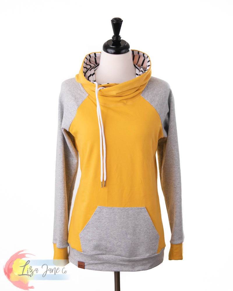Women's Hoodie | Mustard and heather Grey {Small}