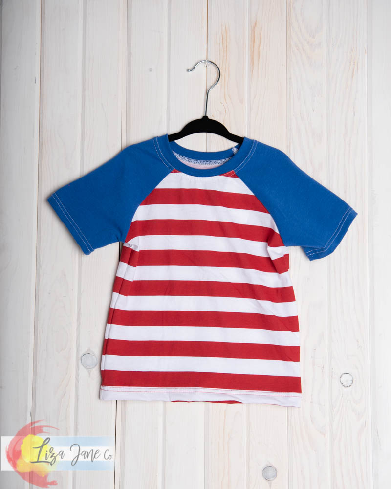 Kids Raglan | Short Sleeve | Patriotic (stripes)