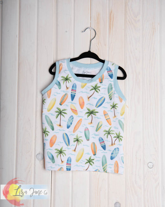 Kids Tank | Surfboards and palm trees