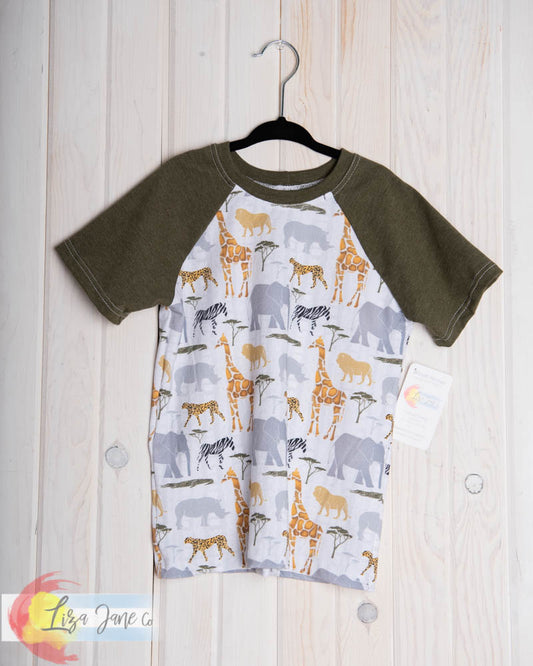 Kids Raglan | Short Sleeve | Zoo Print
