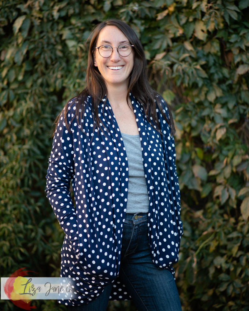 Women's Cocoon Cardigan | Dots on Navy