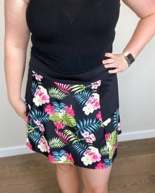 Floral - Flare Golf Skort
