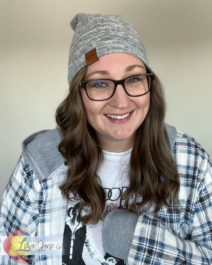 Slouchy Beanie - Heather Grey Sweater